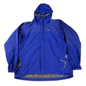 Patagonia GoreTex Paclite Rain Jacket Mens XL Blue Waterproof Packable Hood Coat
